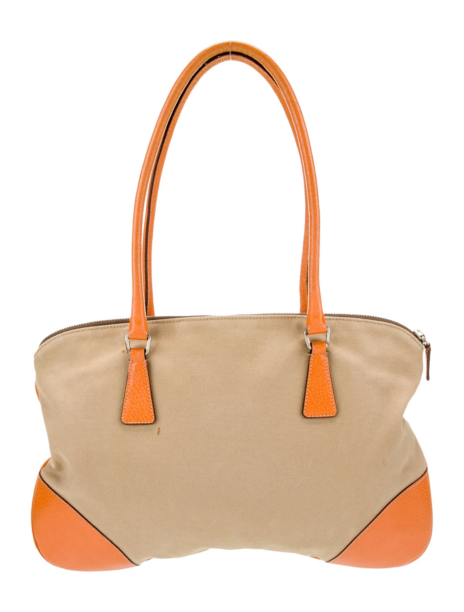 Prada Enameled Metal Triangle Shoulder Bag